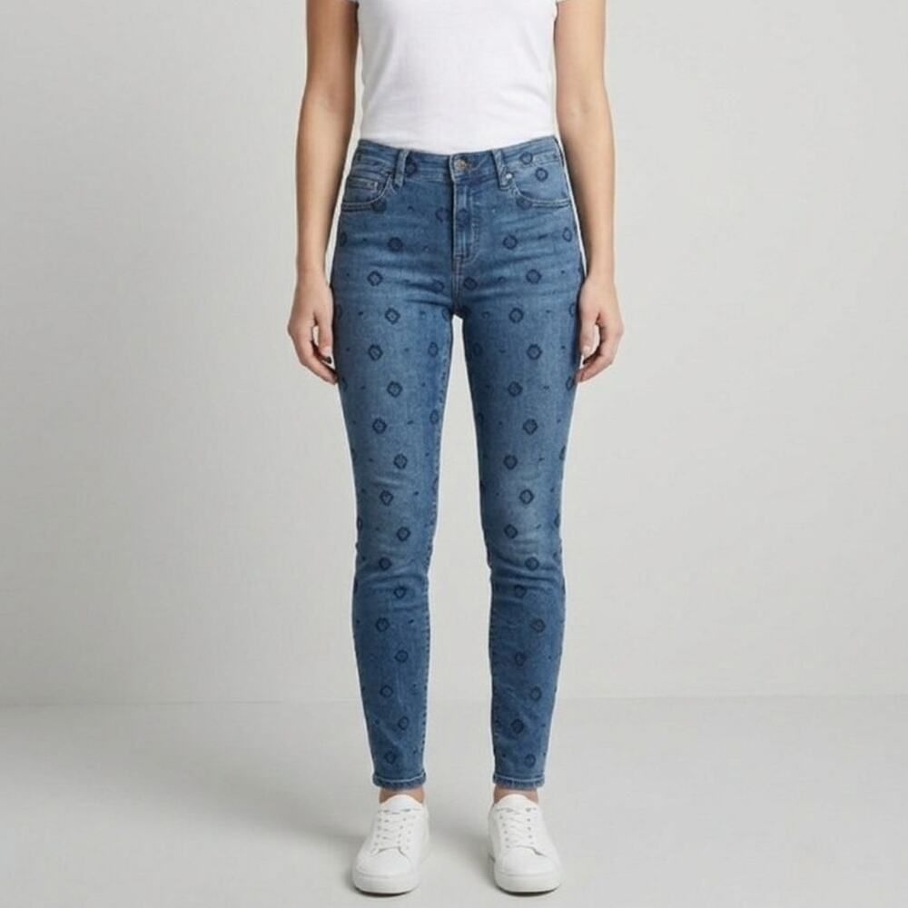 Sundance Driftwood Jackie Embroidered Skinny Jeans Boho Stretchy NWT Size 27